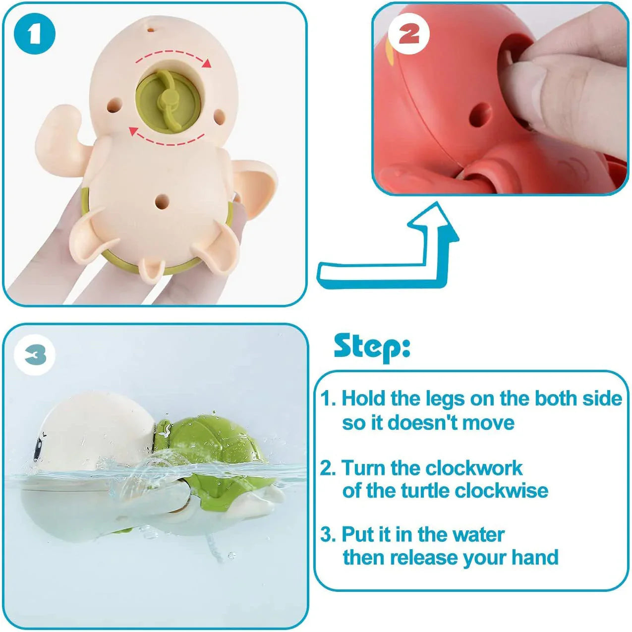 Planetoda™ ™ Turtle Bath Toys (3 Pack)